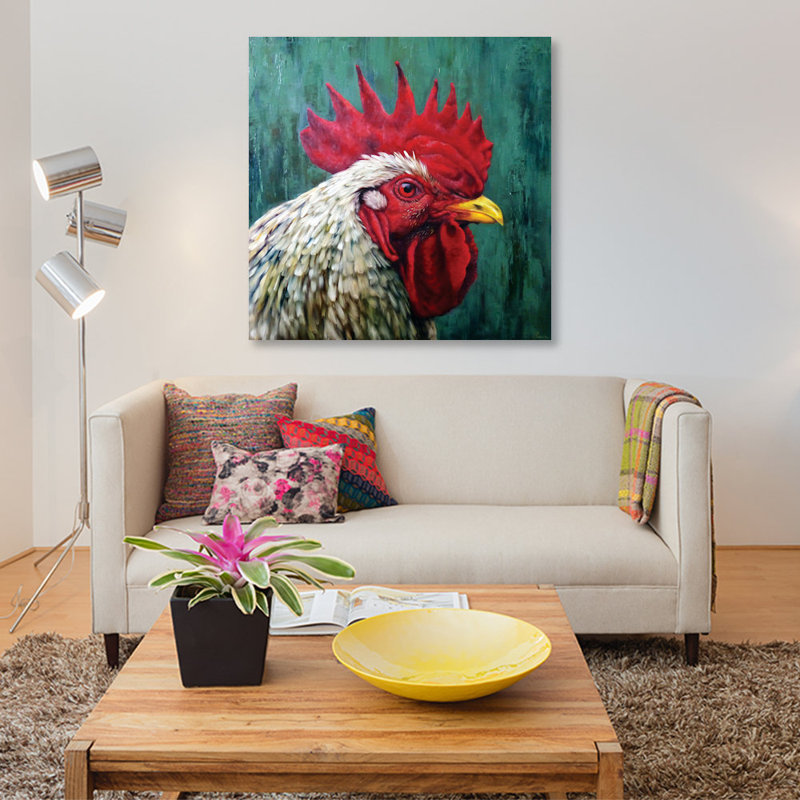 « big red », impression sur toile, H 18 po x l 18 po x P 1,5 po, Pas de tapis, Toile tendue