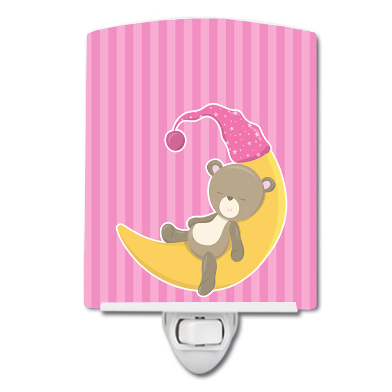 Baby Bear on Moon Ceramic Night Light