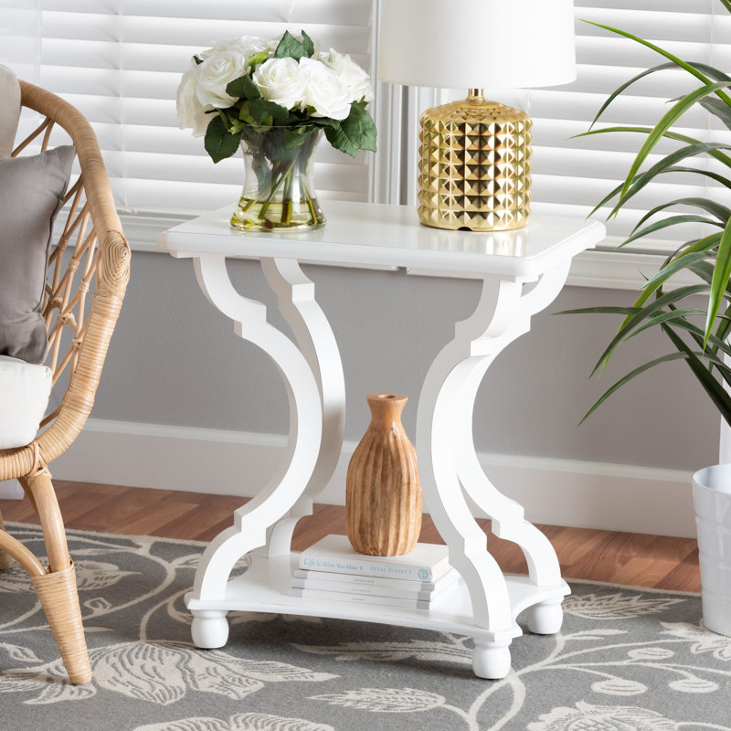 Alaysia End Table, White