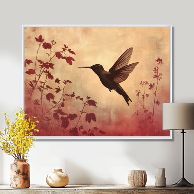Colibri rose en vol - Photogramme animalier sur toile encadrée