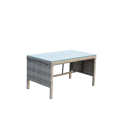 Table basse d'extérieur 1 table basse avec verre trempé