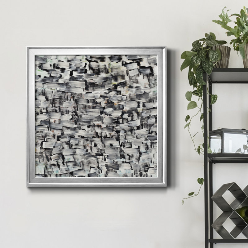 «Black and White and All Over», reproduction d'art sur toile encadrée, H 22,5 po x l 22,5 po x P 1,5 po, Blanc