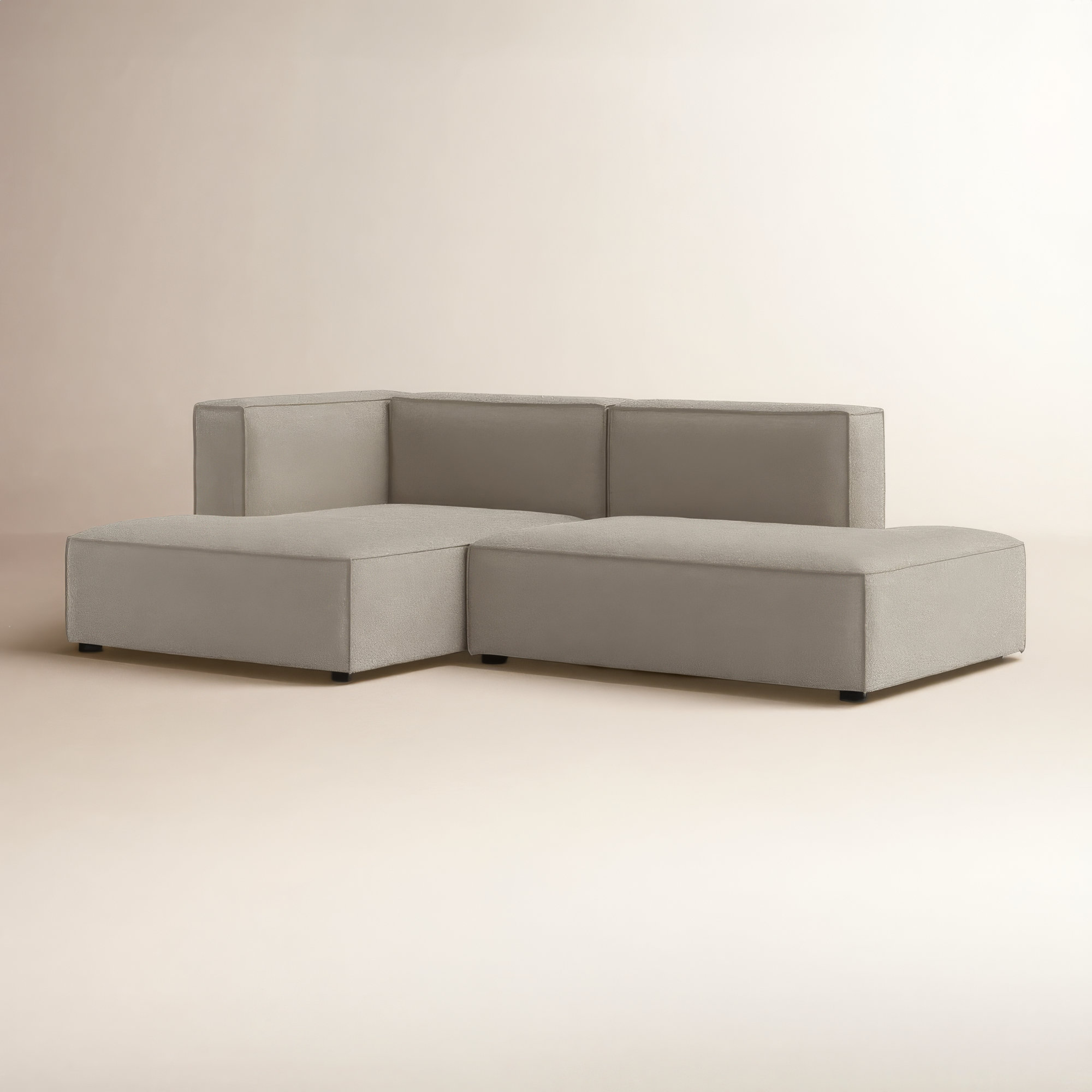 Shonnard 2 - Piece Upholstered Sectional, Left Hand Facing, Taupe Performance Boucle
