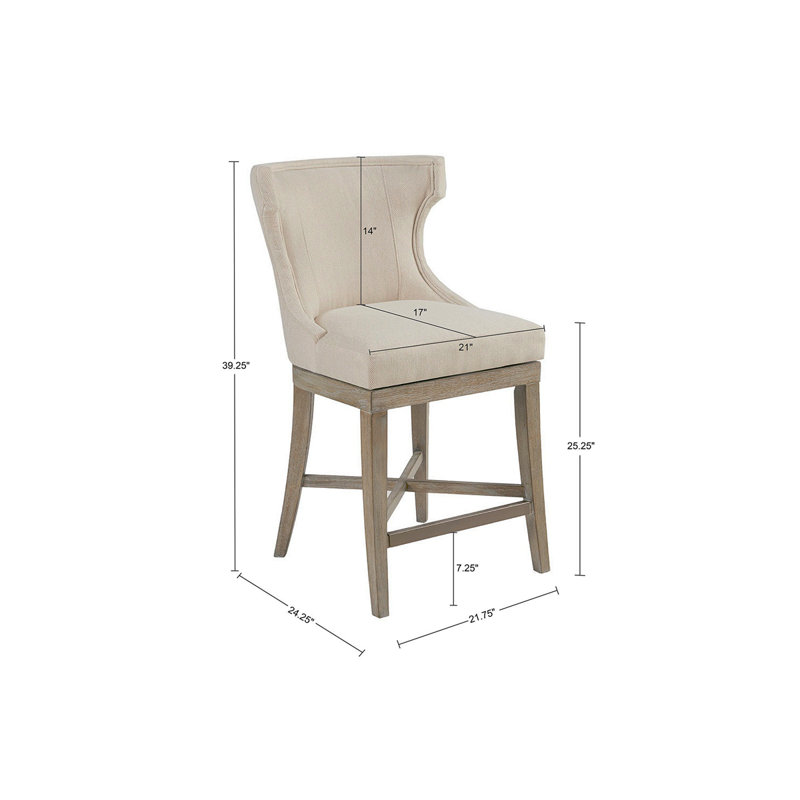 Tabouret de comptoir avec siège pivotant, Blanc