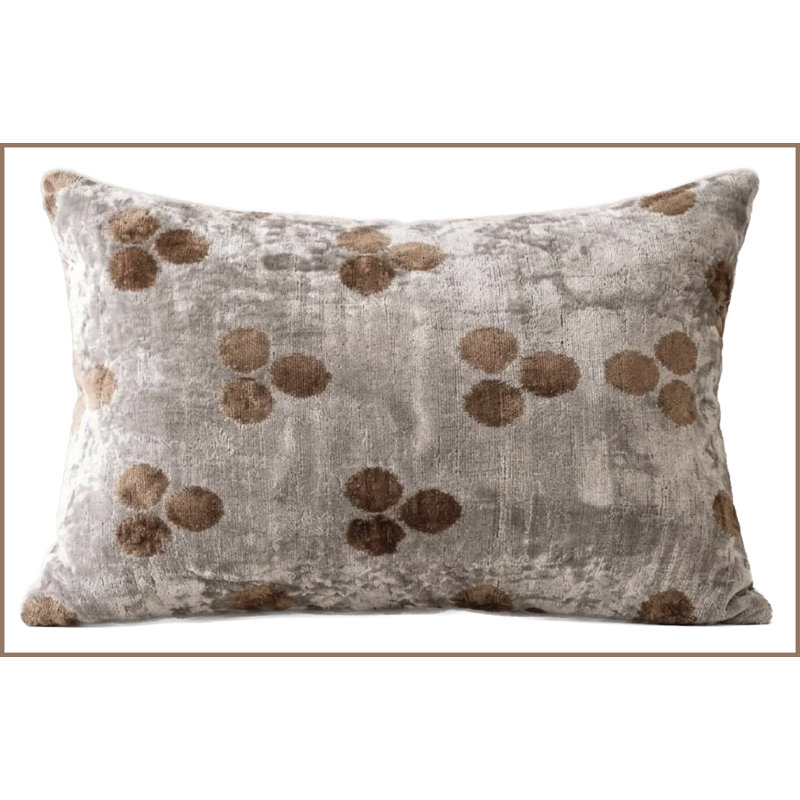 Brown And Gray Chintamani Pillow Cover And Insert