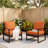 Outdoor Patio Chair Cushion Set, 5.1" Thick Olefin Replacement Seat & Back Cushions-1622936956-1618071380