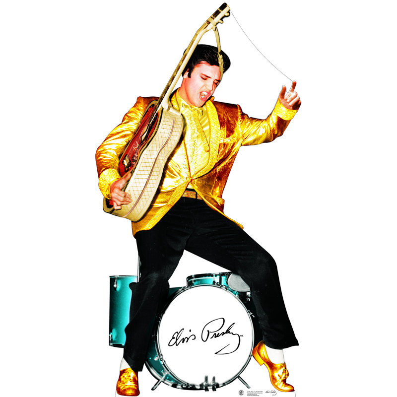 Elvis Presley Gold Jacket Cardboard Standup with Drums