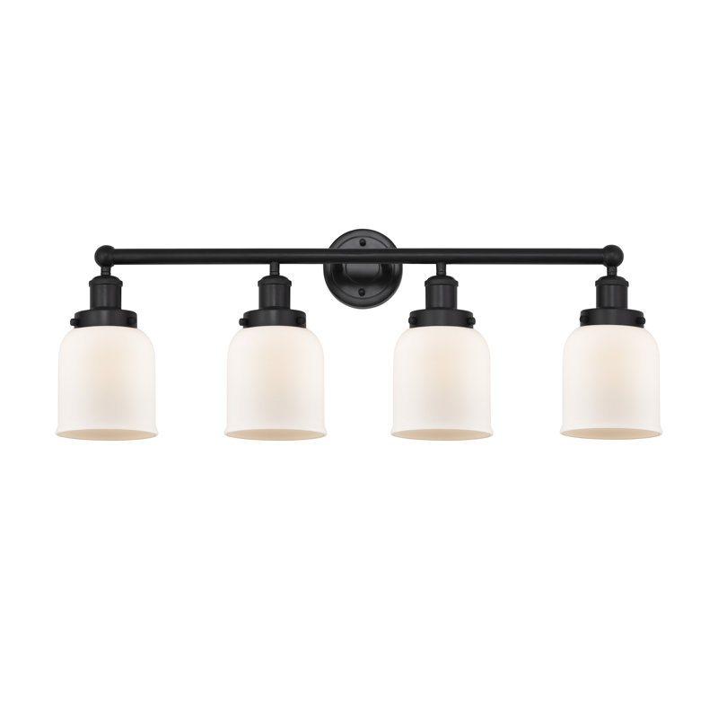 Éclairage pour meuble-lavabo à 4 lumières à intensité variable Asheton, Noir mat, Blanc mat