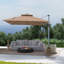 Parasol carré extérieur double toile de 3,35 m (brun, base non incluse)-1010884256