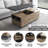 Lift-Top Coffee Table With 4 Stools,3-In-1 Multifunctional Center Table
