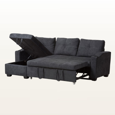 Canapé modulaire rembourré en tissu gris foncé Dendron