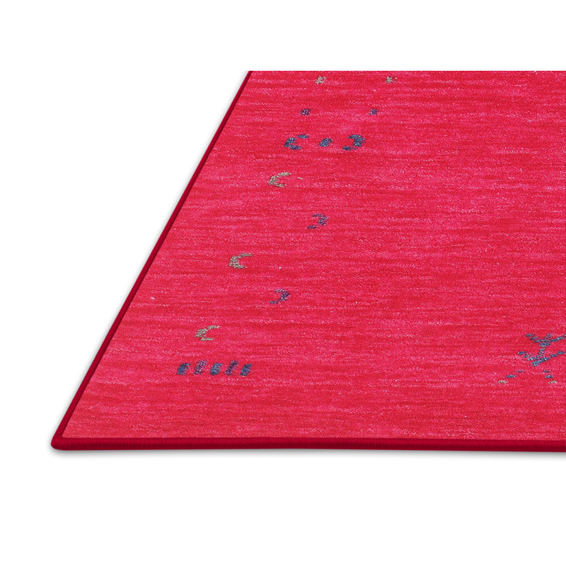 Tapis de zone rose contemporaine, Rectangle 7 pi x 10 pi