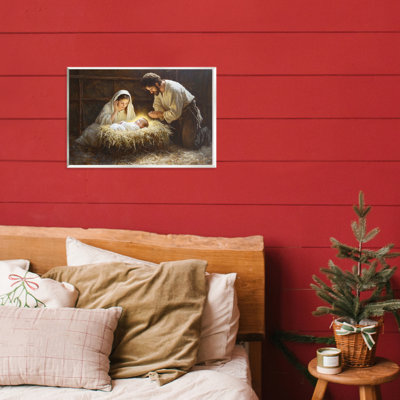 «Christ Is Born Nativité», plaque murale par Petal Prints Design