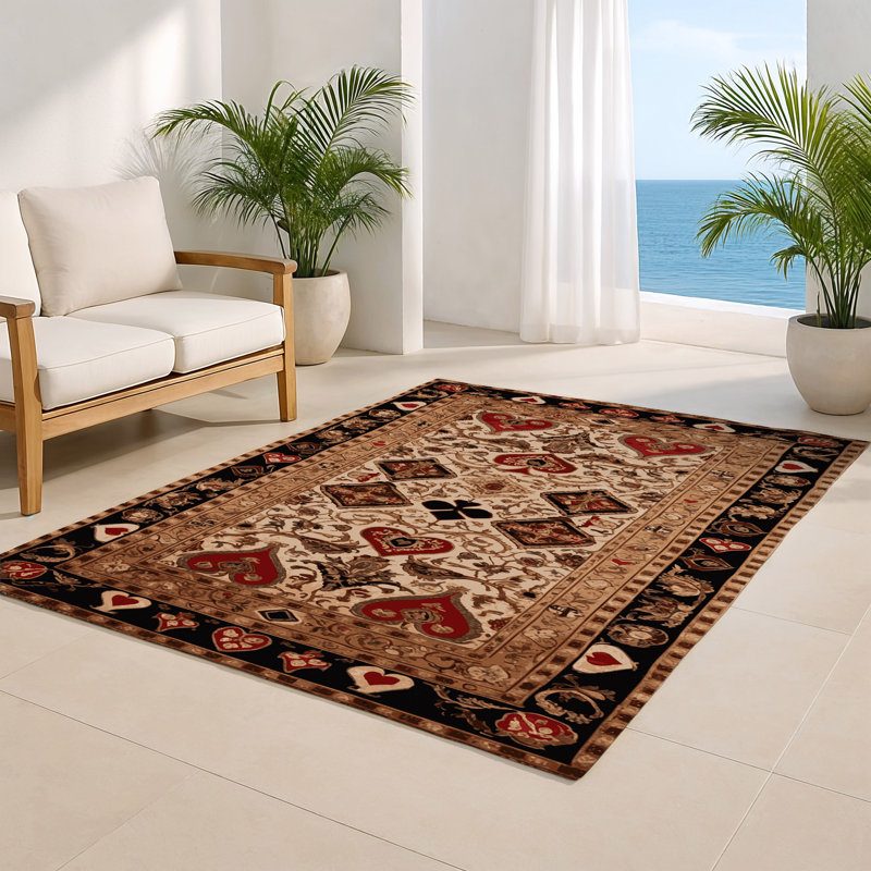 Tapis d'intérieur et d'extérieur brun français, Rectangulaire 2 pi x 3 pi