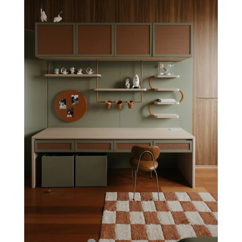 Washable Rug Kitchen Tiles Toffee, Rectangle 5'7" x 8'