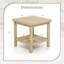 Table de bout d'extérieur à 2 niveaux 2 pièces Lark Manor ™, table de bout en bois de teck avec tablette de rangement Naturel