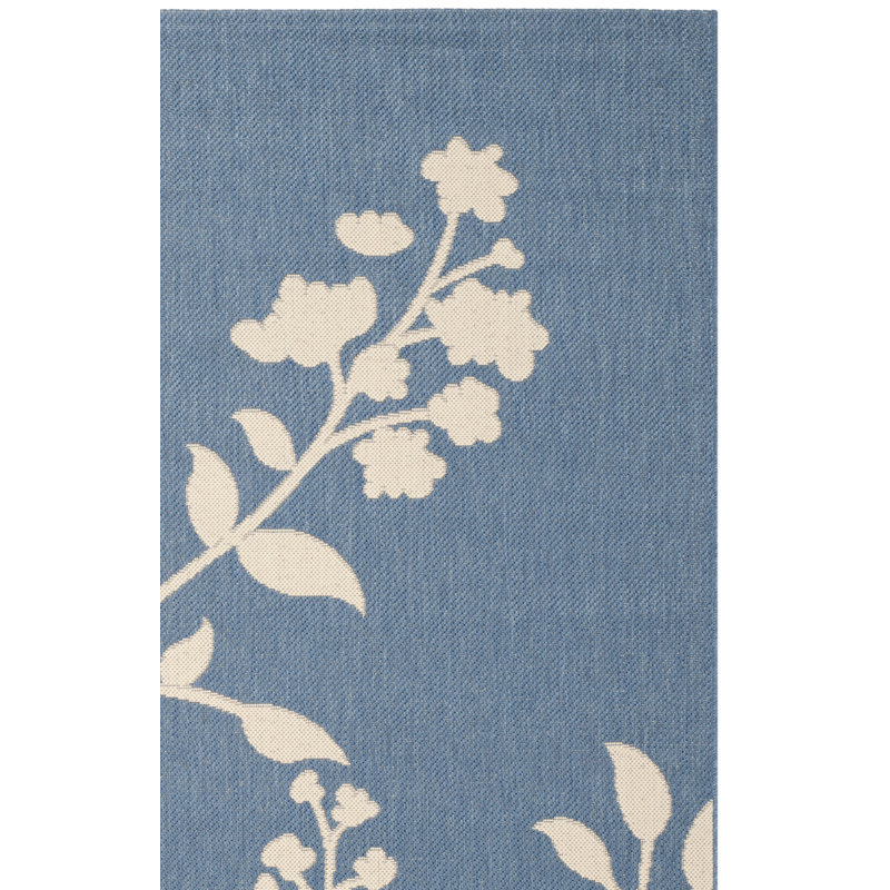 Tapis intérieur / extérieur bleu / beige Herefordshire, Rectangle 2 pi 7 po x 5 pi