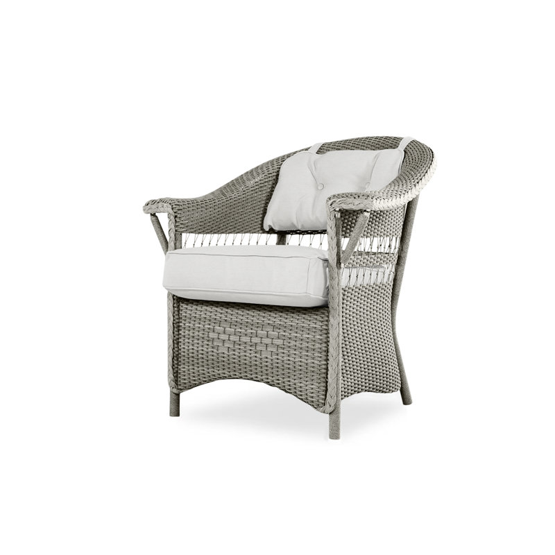 Nantucket Outdoor Dining Armchair, Rumba Straw, Pewter