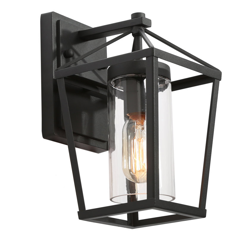 Daxson 1-Light Outdoor Wall Lantern Modern Black