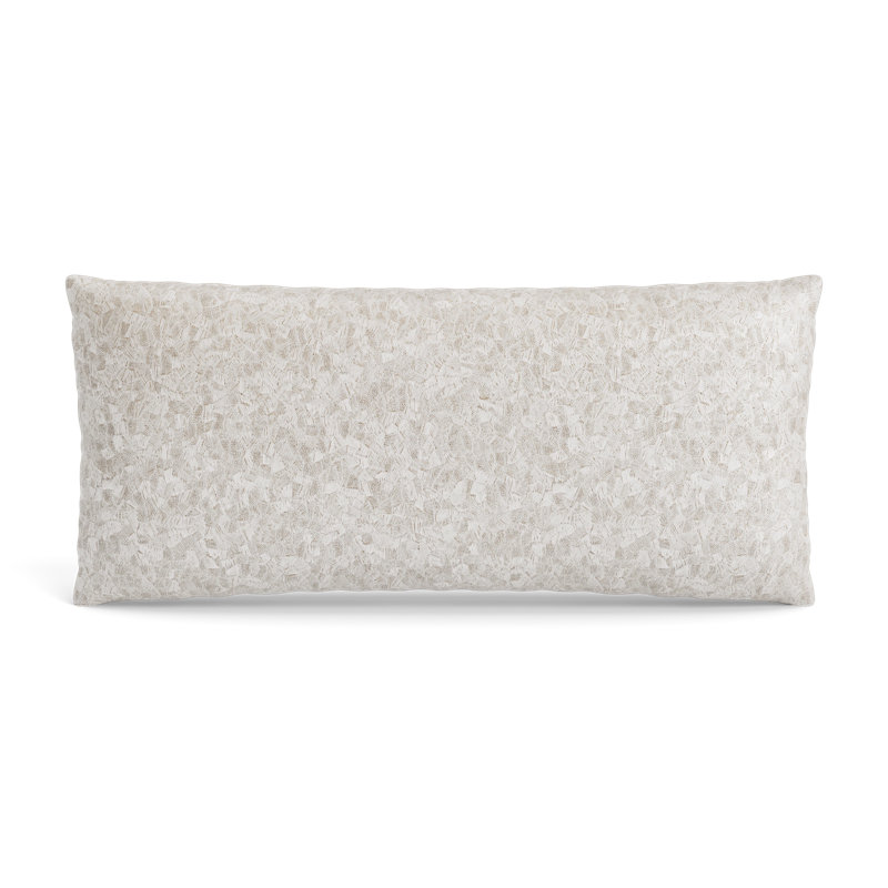 Diamond Dust Embroidered Feather Linen Reversible Throw Pillow