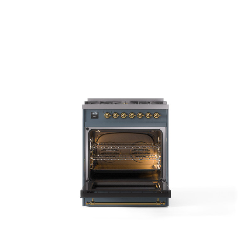 ILVE Nostalgie II 30 in Dual Fuel Range, Liquid Propane, Stainless Steel/Copper