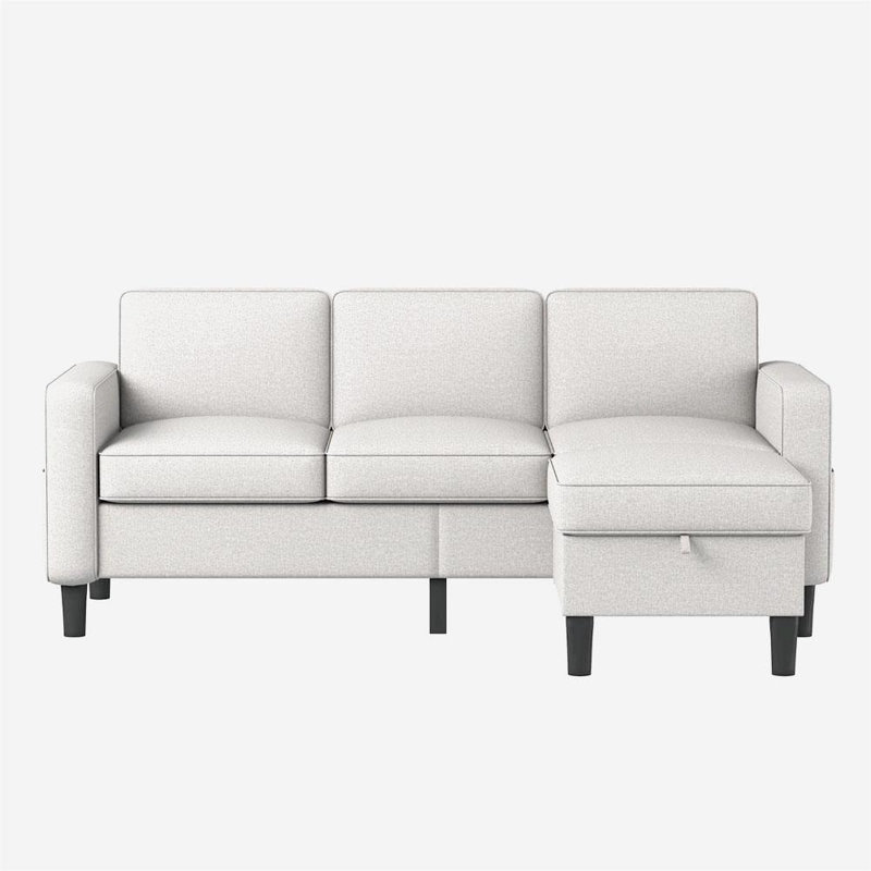 Sofas for families, apartments, dorms, bonus rooms, compact Spaces with lounge lounges, Beige Linen Blend