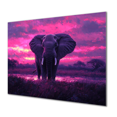 Éléphant dans la lueur du crépuscule d'Afrique I - Éléphant, art en métal