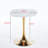 Square Tulip Dining Table For 2-4 Persons, 24 Inch Small Kitchen Table With Sturdy Golden Metal Pedestal Base, Modern Bistro Table For Small Space, Apartment, Cafe, Office, Living Room (White & Gold)-1428474486