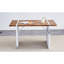 Table de salle à manger à densité moyenne de 55 po x 31,5 po, rencontre l'élégance, plateau en placage de bois, pieds en marbre, peu d'entretien, installation sans effort, pouces blancs, mélange d'élégance, amplement d'espace pour 4