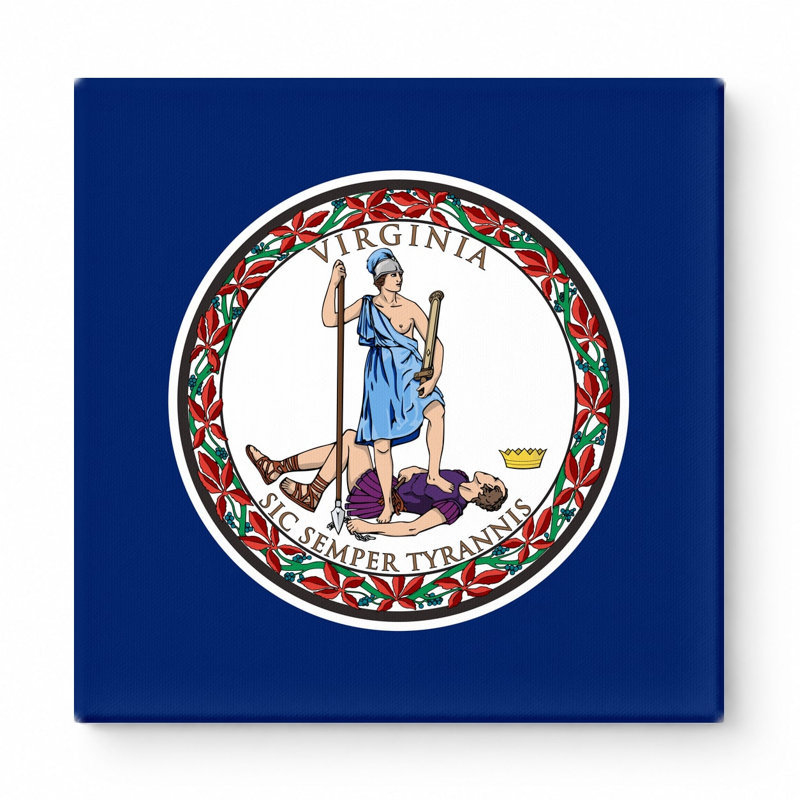 «Virginia State Flag - Commonwealth Seal», art mural sur toile, H 32 po x l 32 po
