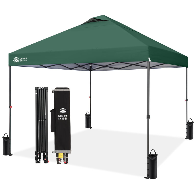 10 Ft. W x 10 Ft. D Outdoor Pop Up Canopy Tent with One Push Setup Foreast Green, Forest green