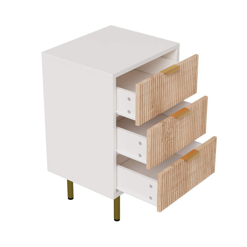 Bonnie 3 Drawer Bedside Table (Set of 2)