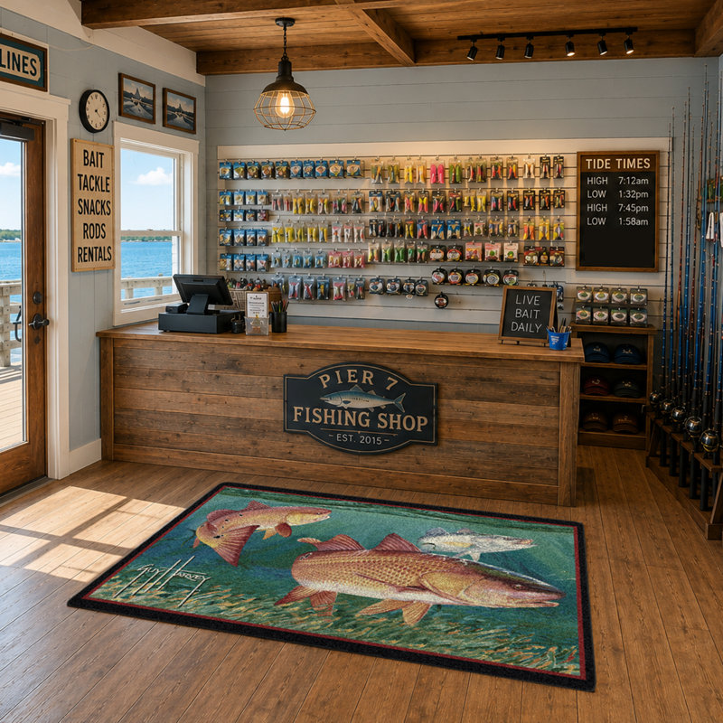  Guy Harvey Redfish Area Rug, Rectangle 3'10" x 5'4"