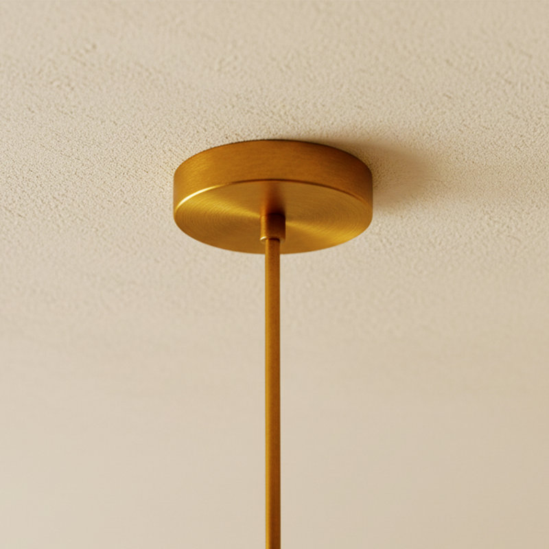 Dainte Lilly Pendant Light – Luxury Brass & Crystal Pendant Light with Adjustable Rope for Bedroom, Dining Room & Entryway