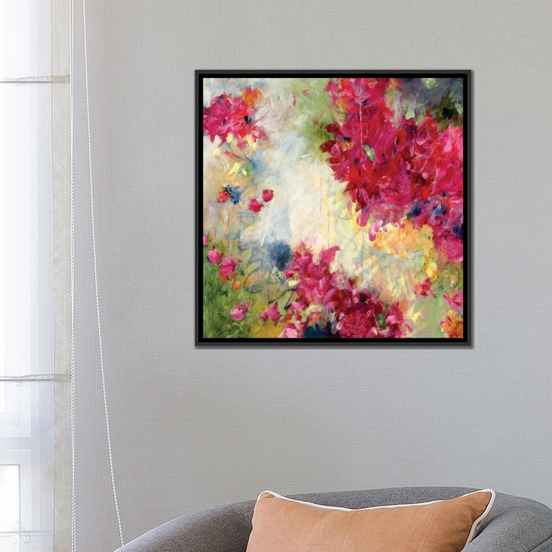 « holding céleste », reproduction sur toile, H 18 po x l 18 po x P 1,5 po, Toile avec cadre noir, Pas de tapis