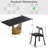 5-Piece Modern Rectangular Sintered Stone Dining Table Set With 4 Faux Leather Chairs-116240185-116240187-116240189