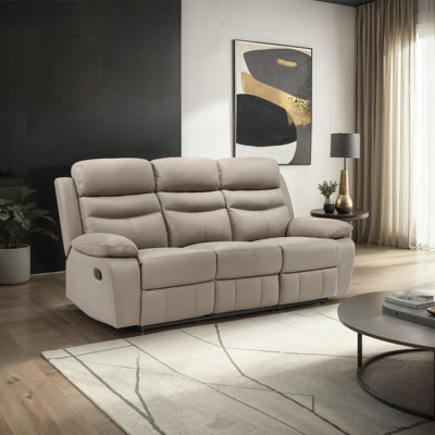 Canapé inclinable manuel et moderne en cuir fleur 86,5 po Kaniel