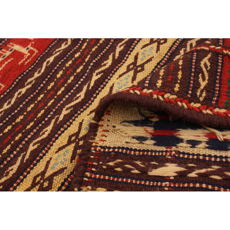 Tapis unique en laine noué à la main Kashkoli nouvel âge 6 pi 7 po x 10 pi 2 po bourgogne foncé