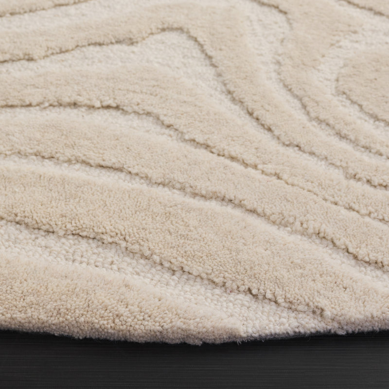 Tapis en laine et en coton touffeté à la main Jamel, Rond 6 pi
