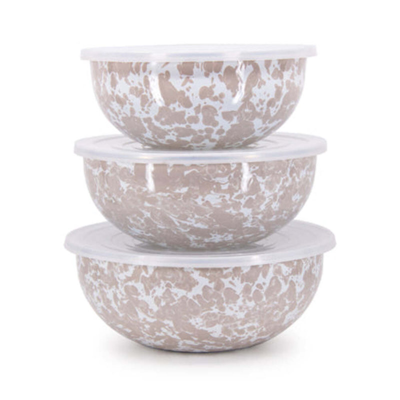 Taupe Swirl Mixing Bowls, Taupe Swirl