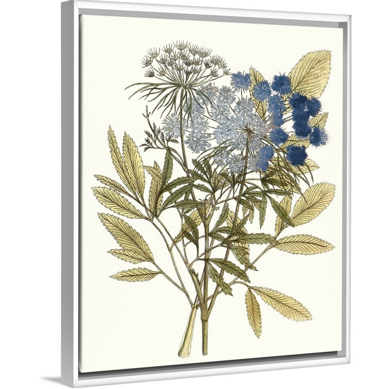 Lacy Leaves I, art mural sur toile, Toile avec cadre blanc, H 16 po x l 13 po
