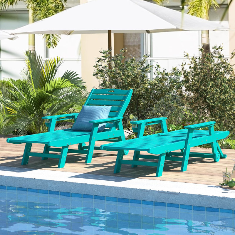 Outdoor Chaise Lounge Hdpe Reclining Chair, Aruba