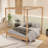 Queen Size Canopy Bed Frame Four Poster Platform Bed-596750455-596750454