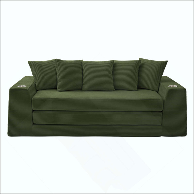 Convertible Sleeper Sofa, Foldable Floor Couch No Assembly, Green