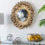 Miroir décoratif rétro en métal doré pour une chambre à coucher, un vestiaire, un couloir ou un espace de vie