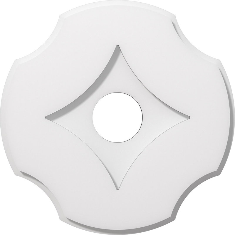 Diamètre intérieur de médaillon contemporain en PVC de 3 po Percival, H 14 po x l 14 po x P 1 po