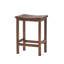 Tabouret de bar d'extérieur à hauteur de comptoir en bois d'acacia, ensemble de 2, finition brun acajou