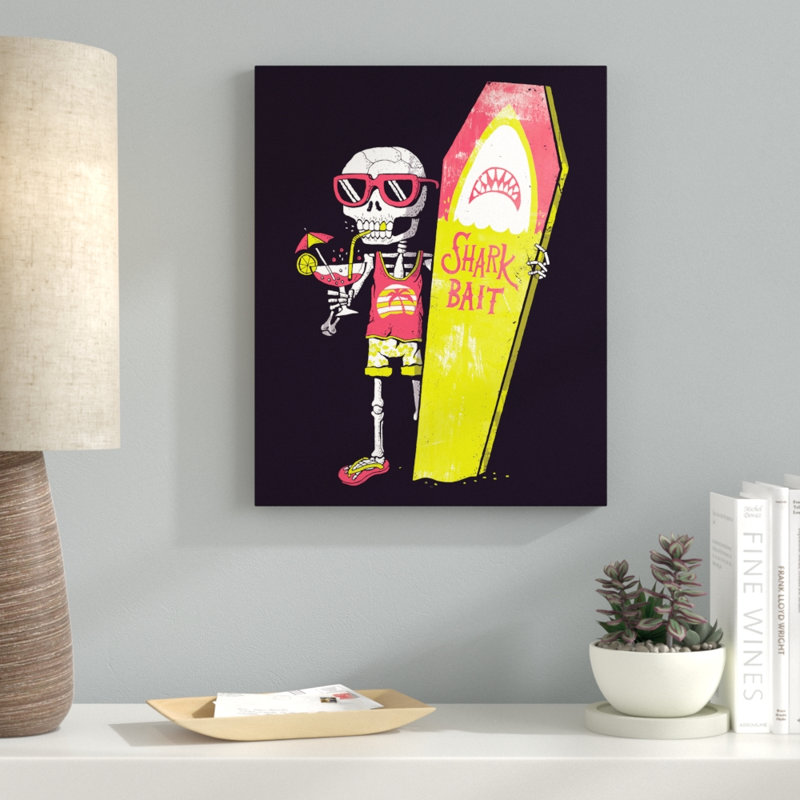 " Shark Bait " by Michael Buxton, Wrapped Canvas, 14" H x 11" W x 0.75" D
