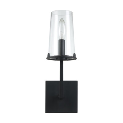 Denver 13-inch 1-light Matte Black Vanity Light with Clear Glass Shade