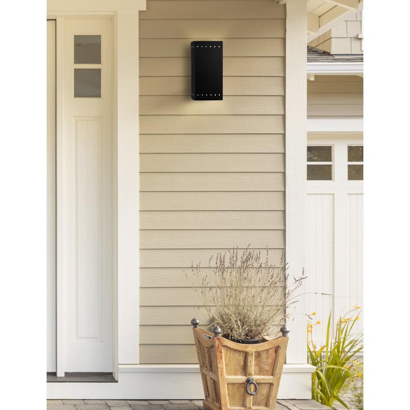 Ambiance - Small Rectangle w/ Perfs Wall Sconce - Open Top & Bottom (Outdoor), Verde Patina, Incandescent (Not Included)